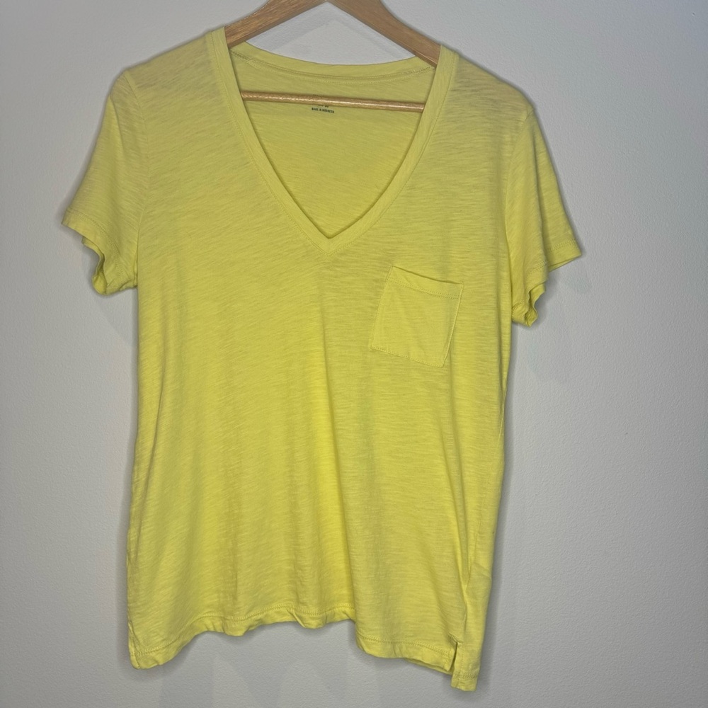 Madewell Yellow V-Neck Tee - sz M